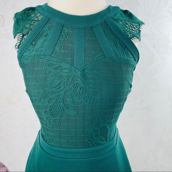 Altar'd State Dark Green Lace Bodice, Textured Skirt XS - Picture 2 of 9